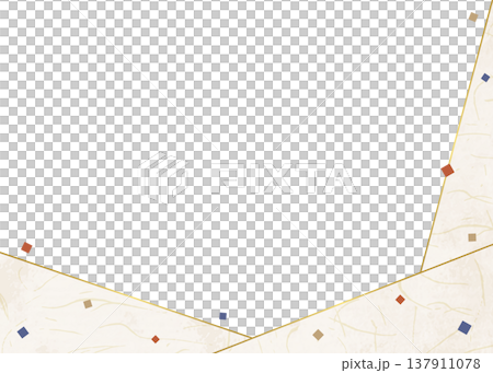 Japanese paper-style frame, Japanese-style background material, confetti decoration 137911078