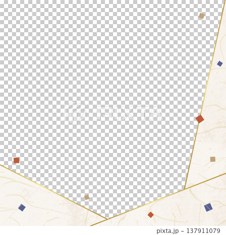Japanese paper-style frame, Japanese-style background material, confetti decoration, square size 137911079