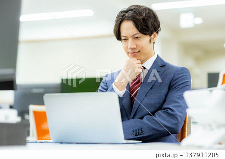 オフィスで働くビジネスマン オフィスで働くビジネスマン 137911205