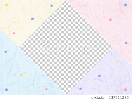 Japanese paper-style frame, Japanese-style background material, confetti decoration 137911286