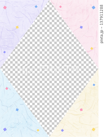 Japanese paper-style frame, Japanese-style background material, confetti decoration, vertical orientation Japanese paper-style frame, Japanese-style background material, confetti decoration, vertical orientation 137911288