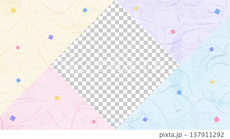 Japanese paper-style frame, Japanese-style background material, confetti decoration, 16:9 aspect ratio. Japanese paper-style frame, Japanese-style background material, confetti decoration, 16:9 aspect ratio. 137911292