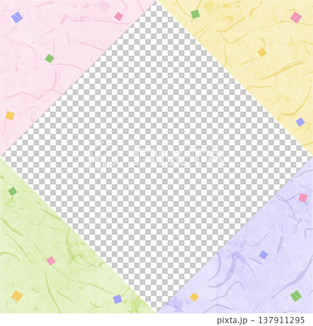 Japanese paper-style frame, Japanese-style background material, confetti decoration, square size Japanese paper-style frame, Japanese-style background material, confetti decoration, square size 137911295