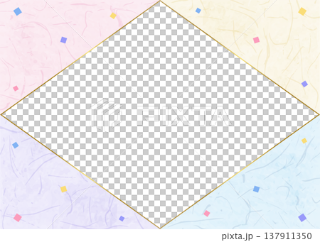 Japanese paper-style frame, Japanese-style background material, confetti decoration Japanese paper-style frame, Japanese-style background material, confetti decoration 137911350