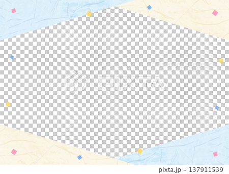 Japanese paper-style frame, Japanese-style background material, confetti decoration 137911539