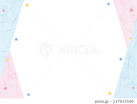 和紙風のフレーム、和風の背景素材、紙吹雪のデコレーション 137911580