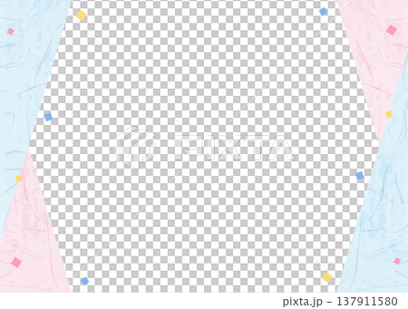 和紙風のフレーム、和風の背景素材、紙吹雪のデコレーション 137911580