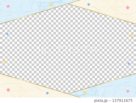 和紙風のフレーム、和風の背景素材、紙吹雪のデコレーション 和紙風のフレーム、和風の背景素材、紙吹雪のデコレーション 137911675