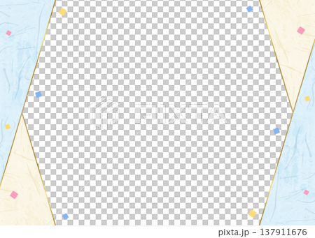 和紙風のフレーム、和風の背景素材、紙吹雪のデコレーション 和紙風のフレーム、和風の背景素材、紙吹雪のデコレーション 137911676