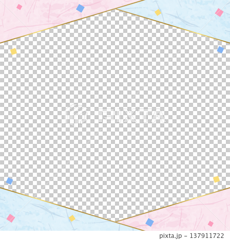 日式紙藝相框，日式背景布，彩紙屑裝飾，正方形 137911722