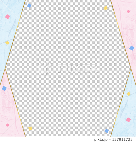 日式紙藝相框，日式背景布，彩紙屑裝飾，正方形 137911723