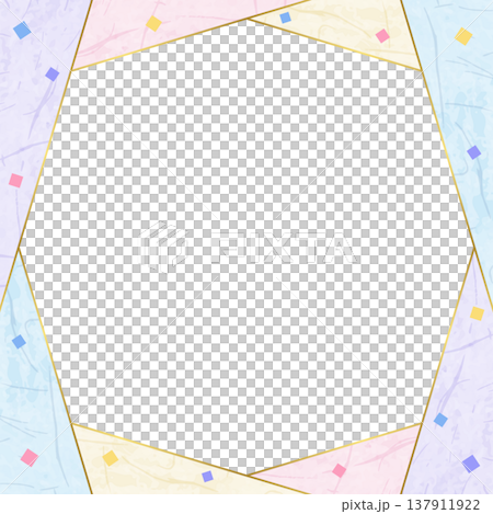 Japanese paper-style frame, Japanese-style background material, confetti decoration, square size 137911922