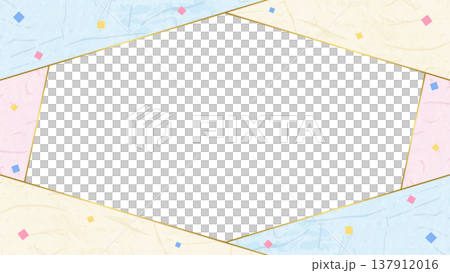 日式紙藝相框，日式背景材料，彩紙裝飾，16:9 寬高比。 137912016