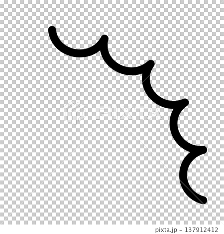 手書き風のモコモコした装飾ライン・驚きの吹き出しパーツ 137912412