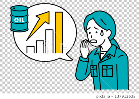 Female workers are upset by soaring crude oil prices. Female workers are upset by soaring crude oil prices. 137912638