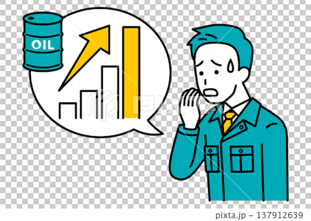 A male worker is shaken by the surge in crude oil prices. A male worker is shaken by the surge in crude oil prices. 137912639