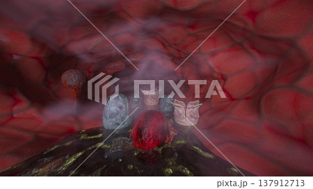 奇妙な植物が生えている洞窟 137912713