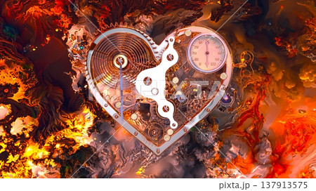 ハート形の時計 ハート形の時計 137913575