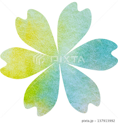 綺麗な水彩模様の花のアイコンのイメージのイラスト 137913992