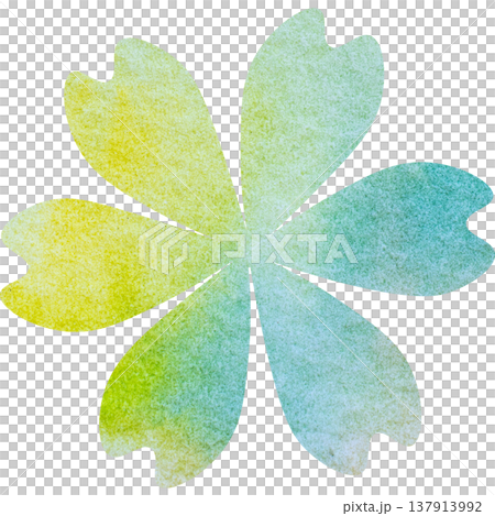綺麗な水彩模様の花のアイコンのイメージのイラスト 137913992