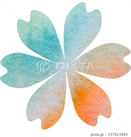 綺麗な水彩模様の花のアイコンのイメージのイラスト 137913993