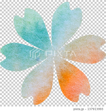 綺麗な水彩模様の花のアイコンのイメージのイラスト 137913993