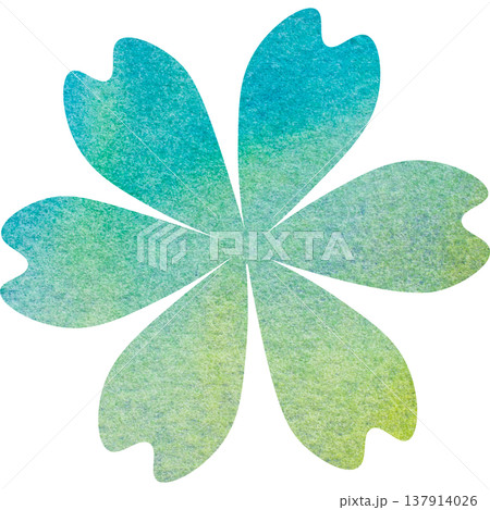 綺麗な水彩模様の花のアイコンのイメージのイラスト 137914026