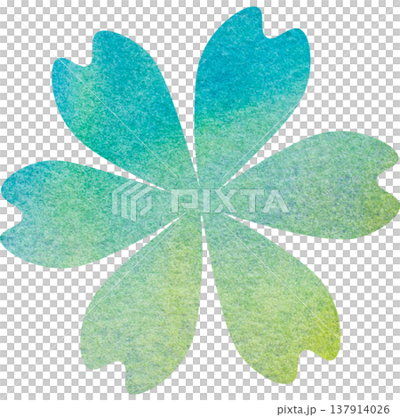 綺麗な水彩模様の花のアイコンのイメージのイラスト 137914026