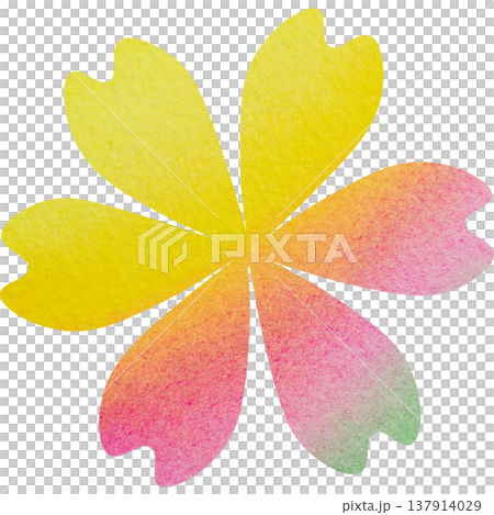 綺麗な水彩模様の花のアイコンのイメージのイラスト 137914029