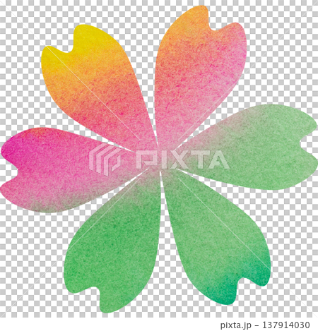 綺麗な水彩模様の花のアイコンのイメージのイラスト 137914030