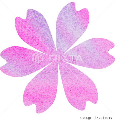 綺麗な水彩模様の花のアイコンのイメージのイラスト 137914045