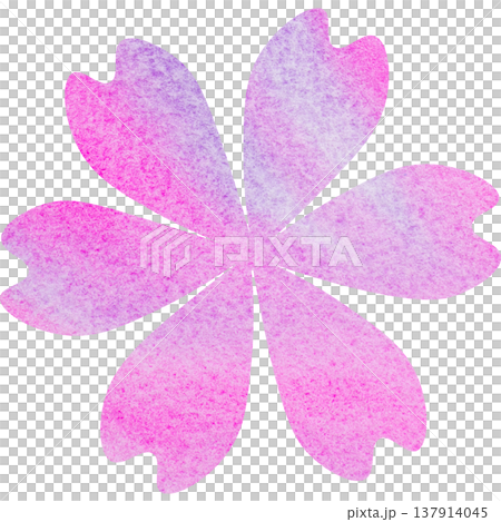 綺麗な水彩模様の花のアイコンのイメージのイラスト 137914045
