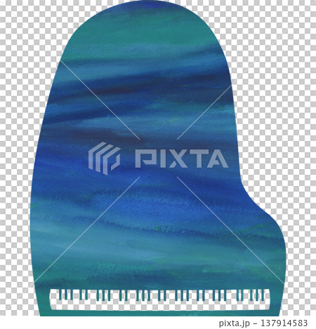 美麗的水彩圖案大鋼琴圖示圖像的插圖 137914583