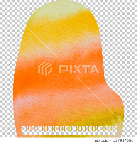 美麗的水彩圖案大鋼琴圖示圖像的插圖 137914586