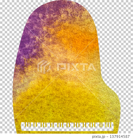 綺麗な水彩模様のグランドピアノのアイコンのイメージのイラスト 137914587