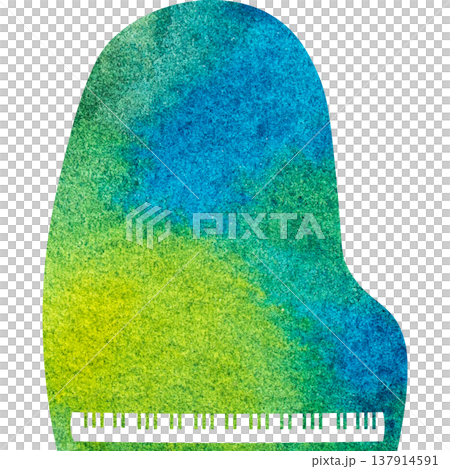 美麗的水彩圖案大鋼琴圖示圖像的插圖 137914591