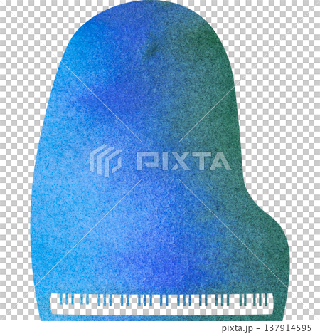 美麗的水彩圖案大鋼琴圖示圖像的插圖 137914595