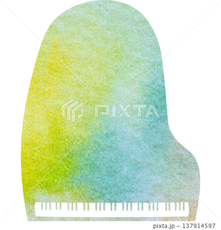 綺麗な水彩模様のグランドピアノのアイコンのイメージのイラスト 137914597