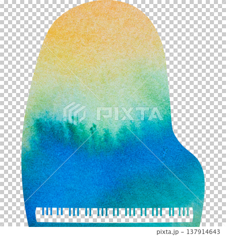 美麗的水彩圖案大鋼琴圖示圖像的插圖 137914643