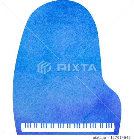 綺麗な水彩模様のグランドピアノのアイコンのイメージのイラスト 137914645