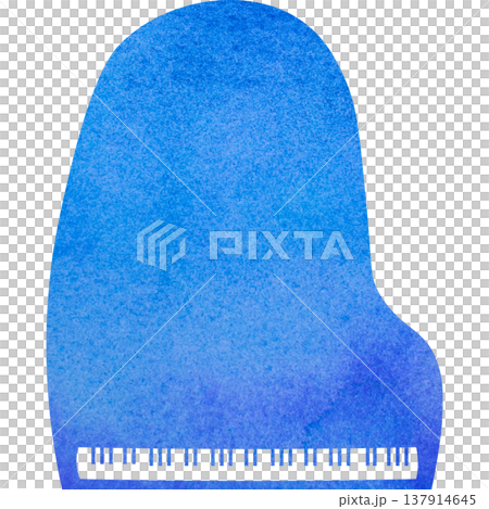 美麗的水彩圖案大鋼琴圖示圖像的插圖 137914645