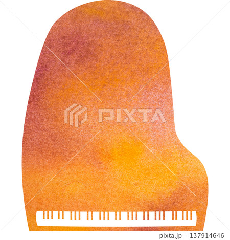 綺麗な水彩模様のグランドピアノのアイコンのイメージのイラスト 綺麗な水彩模様のグランドピアノのアイコンのイメージのイラスト 137914646