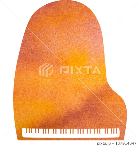 綺麗な水彩模様のグランドピアノのアイコンのイメージのイラスト 137914647