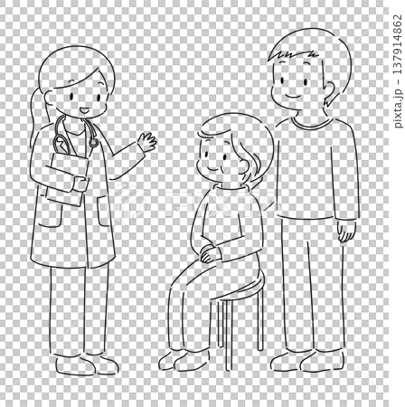 医者と患者の診察医療イラスト素材 137914862