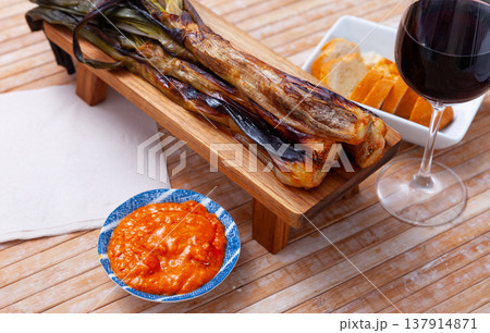 Delicious fried kalsot served with sauce Delicious fried kalsot served with sauce 137914871