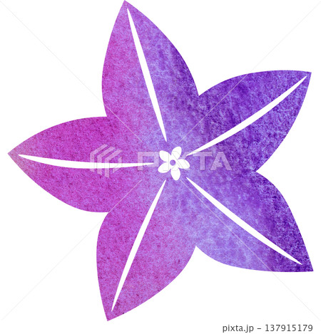 綺麗な水彩模様の桔梗の花のアイコンのイメージのイラスト 綺麗な水彩模様の桔梗の花のアイコンのイメージのイラスト 137915179