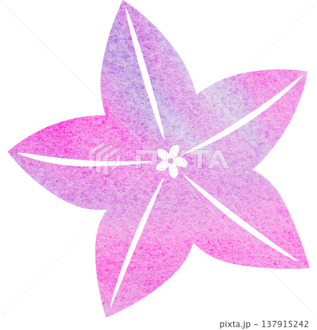 綺麗な水彩模様の桔梗の花のアイコンのイメージのイラスト 137915242