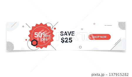 Discount Offer Banner Template Design.のイラスト素材 [137915282] - PIXTA
