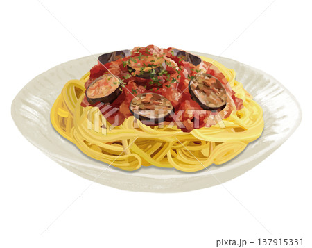 茄子とトマトのパスタ 137915331