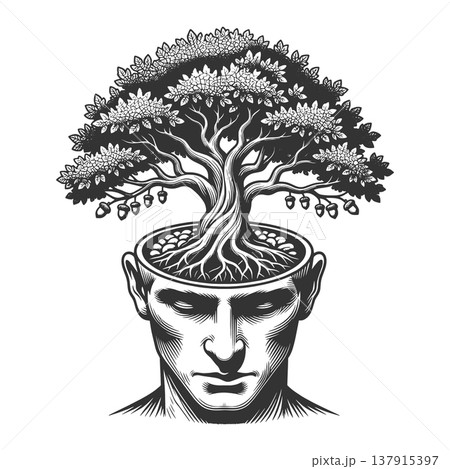Tree Growing from Human Mind Knowledge Concept Tree Growing from Human Mind Knowledge Concept 137915397
